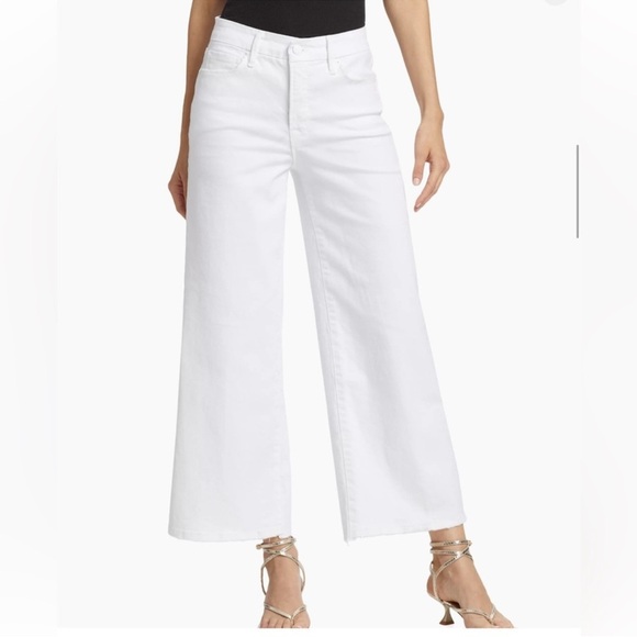 Good American Good Waist Palazzo Crop Jeans Size 4/27 In White - Picture 13 of 13